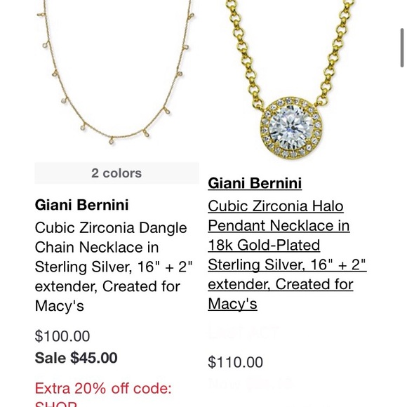 Giana Bernini Cubic Zirconia 18K Gold Necklace - Picture 7 of 7